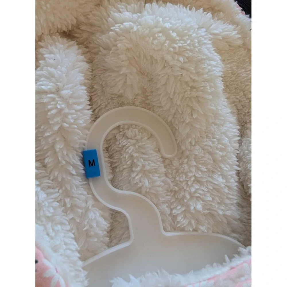 Pink Floral Hooded Pet Puffer Vest Faux Shearling Lined Size M The Fluffy Bunch